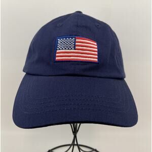 Club Room Embroidered American Flag Baseball Cap Blue Adjustable One Size NEW